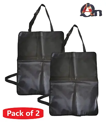 2 Pack Car Seat Back Protector Cover | Car Kick Mat | Polyester | 2 Large Pocket • £8.49