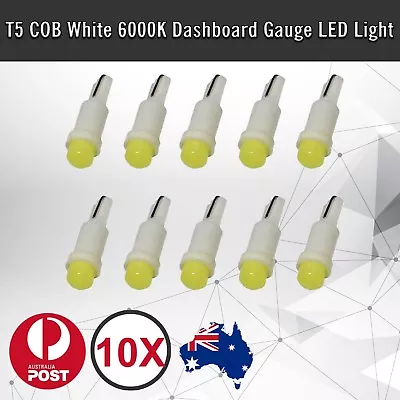 10pcs Of T5 White 58 74 Dashboard Gauge COB SMD LED Wedge Dash Bulb Light 12V DC • $7.22