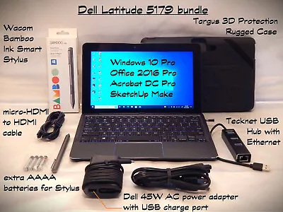 Dell Latitude 5179 Intel M5-6Y57 8GB 256GB WWAN LTE Wacom Bamboo Ink Targus 3D • $192