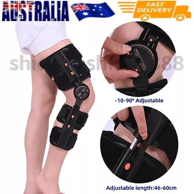 Adjustable Hinged ROM Knee Brace Leg Knee Splint Support For Post Op Recovery • $80.99