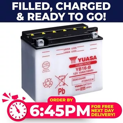 Genuine Yuasa YB16-B High Power Bike Motorbike Motorcycle Battery YB16B • £72.56