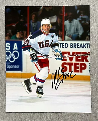 1980 USA HOCKEY OLYMPIC GOLD- MIKE ERUZIONE AUTOGRAPH 8x10 ACTION PHOTO #1 AUTO • $24.95