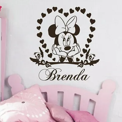 Minnie Mouse Disney Wall Sticker Personalised Any Name Girls STARS DECAL DECOR1 • $18.32