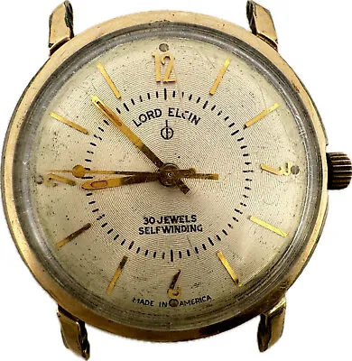 Vintage 32mm Lord Elgin 30 Jewel Men's Automatic Wristwatch 760 10k Gold Filled • $100