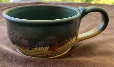 $29.99 • Buy Jack Boyle Pottery Soup Bowl Handled Blue And Brown Wheel Thrown Hand Crafted