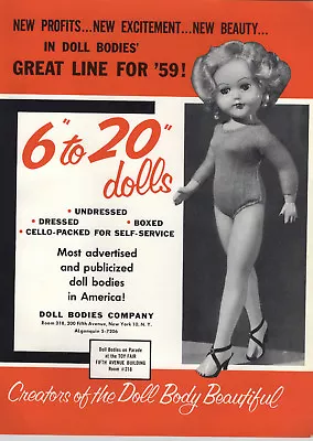 1959 PAPER AD 4 PG Doll Bodies Undressed 20  Mary Lou Jo-Ann Paint-A-Doll Kits • $14.99