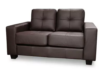 Faux Leather Sofa 3 Seater High Back Black Or Brown Jerry • £314