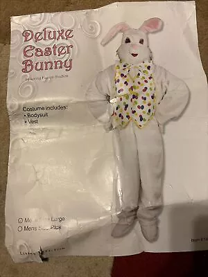 Adult Size Large Deluxe Easter Bunny Costume White Rabbit Mascot Suit With Head • $45