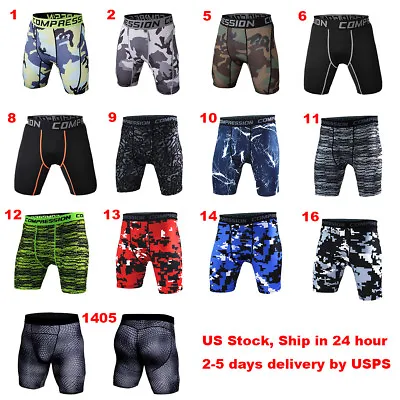 Male Sports Apparel Skin Tights Compression Base Mens Gym Shorts Pants Underwear • $8.99