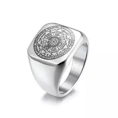 Stainless Steel Seal Of Solomon Ring - Sizes 7 8 9 10 11 12 13 • $8