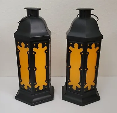 Vintage Gemmy Fire & Ice Halloween Lanterns Battery Operated Set Of 2 13  Tall • $60