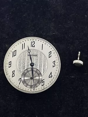 Vintage Waltham 17 Jewels Pocket Watch Movement Dial Hands & Crown WORKING • $19.99