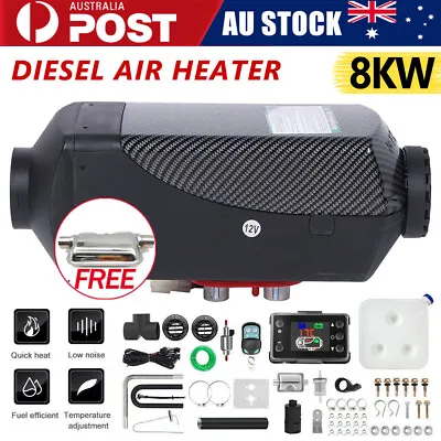 12V 8KW Diesel Air Heater Tank Remote Control Thermostat Caravan Motorhome RV • $107.59