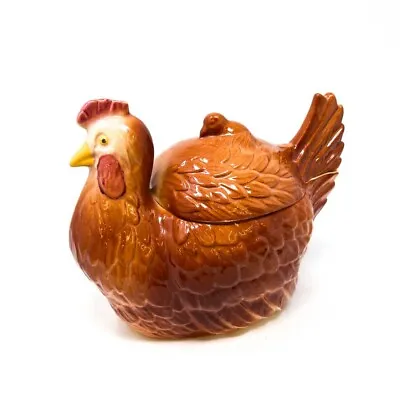 Vintage Rare Papco USA Collectible Home Decorative Hen Chicken Cookie Jar W/ Lid • $67.98