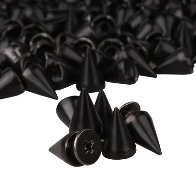 200 Sets/Pairs 9.5mm Black Cone Spikes Screw Back Studs DIY Craft Rivets Punk • $16.99