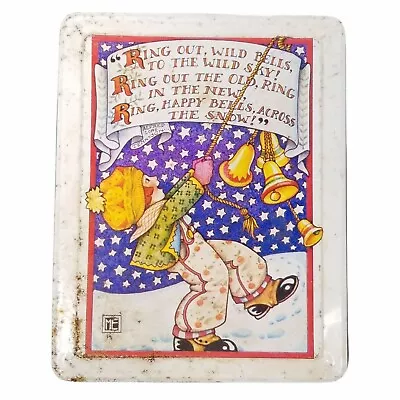 Vtg 87 Mary Engelbreit Metal Tin Box Collector Ring Out Wild Bells Girl Tennyson • $14.41