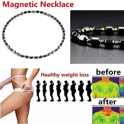 Magnetic Healing Therapy Arthritis Necklace Hematite Beaded Healthy Weight Loss • $3.61