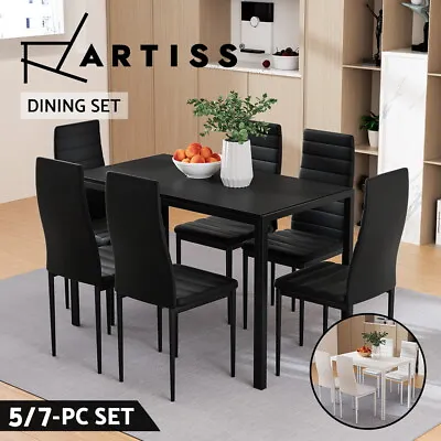 $213.95 • Buy Artiss Dining Tables And Chairs Dining Set 5/7 Pieces Wooden Table Leather Chair