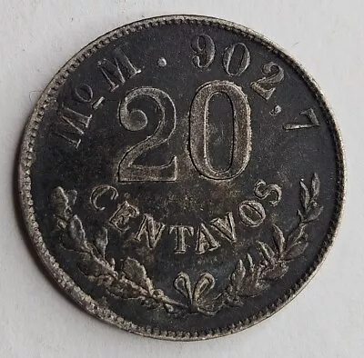 1904 MoM Mexico 20 Centavos  KM-405.2 Silver Extremely Fine XF • $49.99