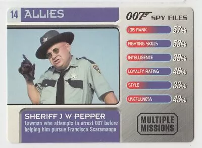 2002 GE Fabbri James Bond 007 Spy Files - Allies #14 Sheriff J W Pepper • $1.49