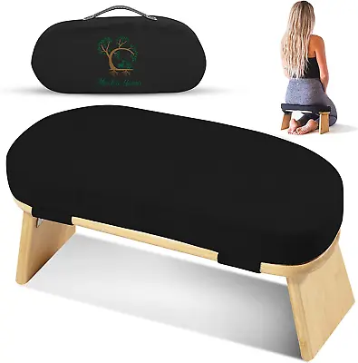 Meditation Bench - Foldable Ergonomic Bamboo Kneeling Stool— Perfect Seiza Ben • $72.83