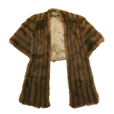 Vintage Canadian Mink Stole Shawl Shrug Jacket Striped Womens See Pics For Size • $147
