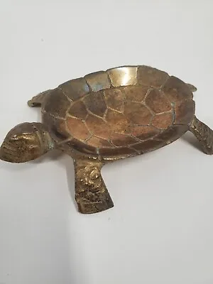 Brass Sea Turtle Animal Coin Jewelry Trinket Candy Soap Dish Ash Tray Vintage • $7.99