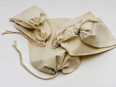 5 X 7 Single Drawstring Inches Muslin Bags - 100% Organic Cotton - Select Qty • $5.99