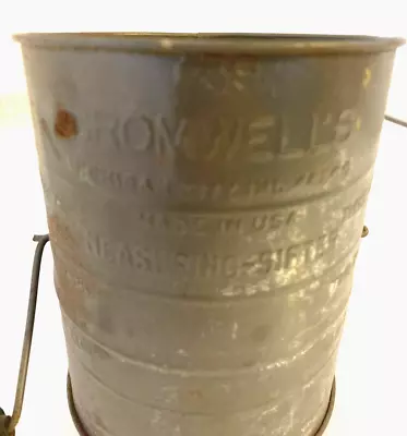 VINTAGE Bromwells Metal  3 Cup Measuring Flour Sifter • $15.38