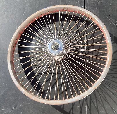 VINTAGE LOWRIDER 20  STEEL FRONT WHEEL 72 SPOKE 14G UCP 3/8 AXLE Chrome Straight • $16.99