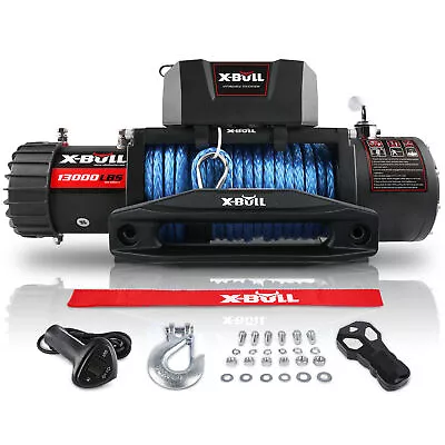 X-BULL Electric Winch  13000LBS Synthetic Rope 12V Truck Towing Trailer 4WD 4X4 • $309.90