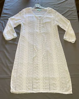 Melissa Odabash Unlined Cotton Eyelet Dress Beach Cover Up Size S Small • $32.49