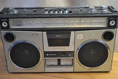 SANYO M-9977 Portable AM/FM/Cassette Vintage Ghettoblaster Boombox W/ VU Meters • $200