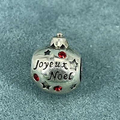 Chamilia Christmas Bauble Charm Joyeux Noel Crystal Enamel 925 Sterling Silver  • £12