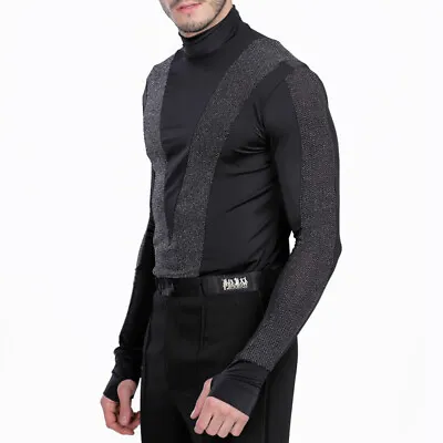 Mens Long Sleeve Salsa Jazz Latin Dance T-shirt Bodysuit Top Shirt Dancewear • £41.75