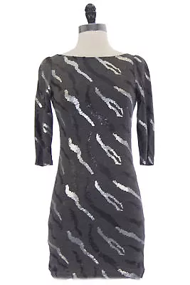 VON VONNI Women's Gray Sequinned London-C Elbow Sleeve Dress $170 NEW • $18.68