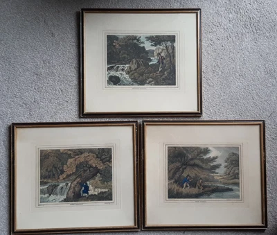 £0.99 • Buy Three Antique Engravings Of Fishing, By Samuel Howitt, 1798 And 1799 