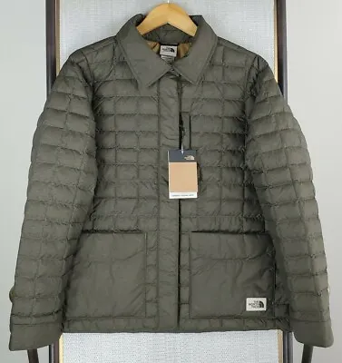 NWT $199 THE NORTH FACE Size Large Womens Green Thermoball Snap Quilted Jacket  • $280.95