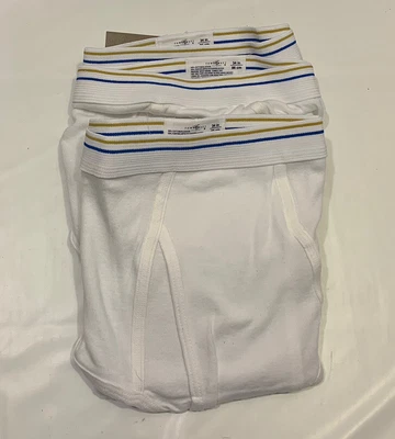 $29.99 • Buy Vintage 3 JC PENNEY Towncraft Full Cut BRIEFS Underwear White Cotton Size 34