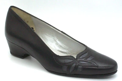 £12.49 • Buy Womens Size 3 Equity Soft Black Leather Slip On Kitten Heel Work Casual Shoes