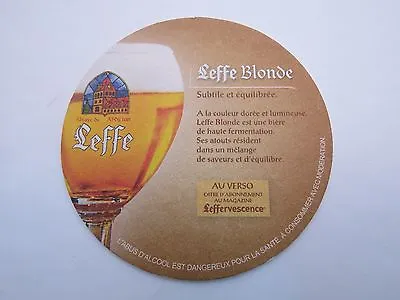 Beer Brewery COASTER ~ ~ LEFFE Blonde Bier ~ Leuven Belgium Leffervescence • $17.05