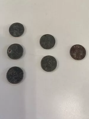 Steel Lincoln Wheat Pennies - Lot Of 6 - 1943 • $3