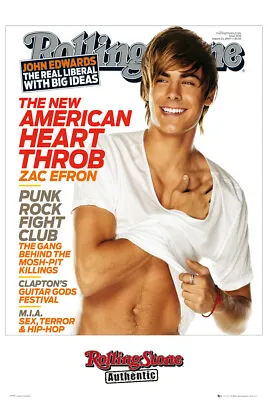 Poster Rolling Stone Cover Zac Efron High School Musical Troy Bolton • $4.47