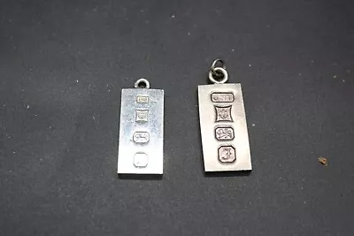 T X2 Vintage Sterling Silver 925 Ingot Pendants Inc JRT DJ Etc 15.9g • $1.25