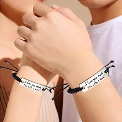  2pcs Couple Love Bracelet I Love You Most More The End I Win Matching  • $28.33