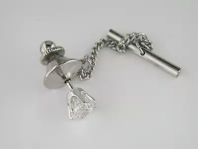 6 Mm Round Cubic Zirconia Sterling Silver Mens Tie Pin Tack • $19.99