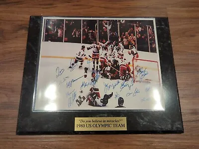 1980 US Men's Hockey Olympic Team Signed Autograph Plaque Photo Limited 324/1980 • $649.99