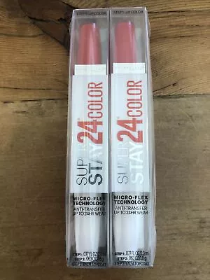 2 Maybelline New York SuperStay 24 2-Step Liquid Lipstick Makeup Steady Red-Y • $11.99