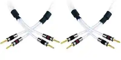 QED GENESIS Silver Spiral 2x 2.5m Speaker Cable Terminated AIRLOC Forte Plugs • $362.32