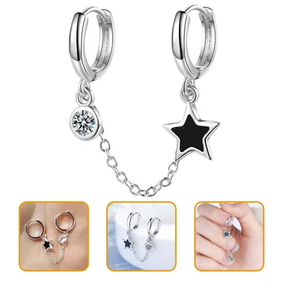 £4.33 • Buy Chain Earrings Women Chain Earrings Women Double Piercing Earrings